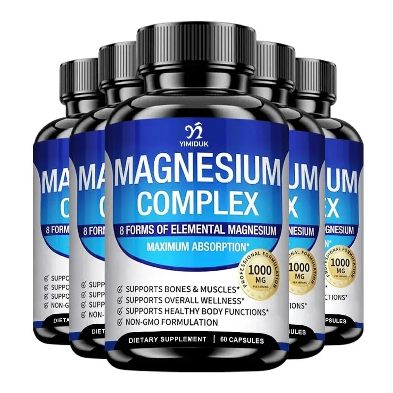 Magnesium Complex Pills - Bone Muscle & Heart Health Supplement Sleep Support Muscle Relaxation Stress & Anxiety Relief