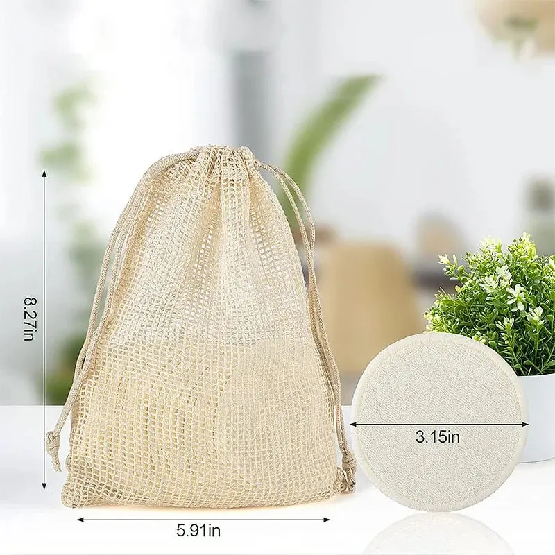 12pcs Reusable Cotton Pads Washable Makeup Remover Discs Washable Round Bamboo Make Up Pads Skin Care Tool HZM06 — image 4