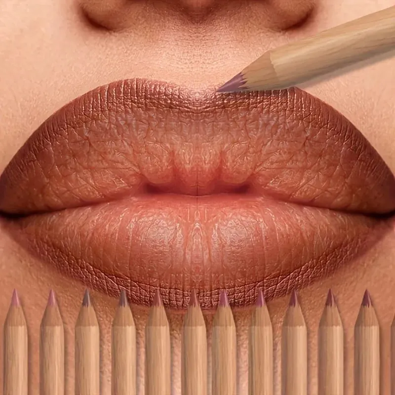 6pcs Set Nude Lip Liner Set Long-Lasting Waterproof Velvet Matte Lip Pencil Lip Makeup Berry Brown Pink