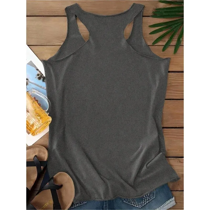 Ladies' Vintage Rock Style Sleeveless Top Lip Microphone Print I-Back Vest Summer Casual Fashion for Women — image 2