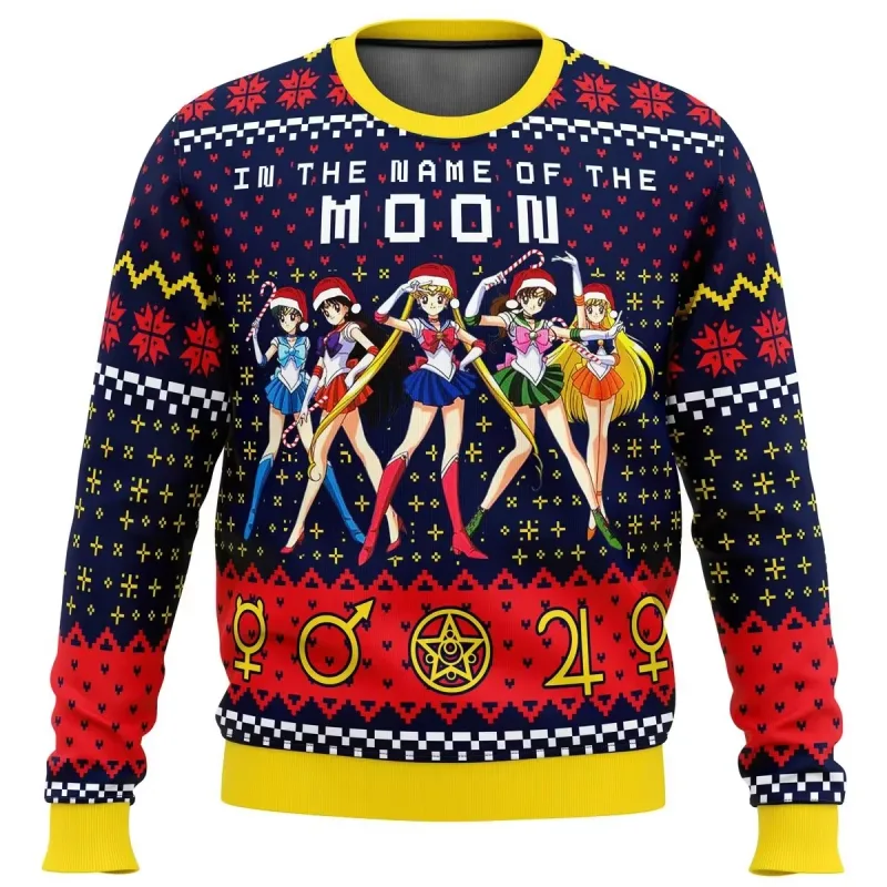 Sailor moon natal feio camisola anime 3d moletom topos outono e inverno cosplay papai noel pulôver dos desenhos animados suétere — image 14