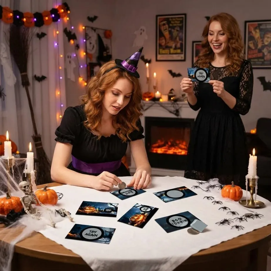 50pcs Halloween scratch-off cards—scratch to win and unlock prizes; perfect for Halloween-themed interactive activities. — image 4