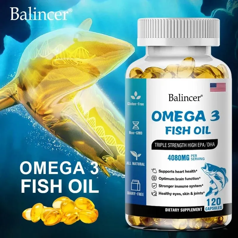 Balincer Wild Caught Omega 3 Fish Oil Softgels- Triple Strength High EPA 1200mg DHA 900mg Non-GMO Gluten Free Dietary Supplement — image 2