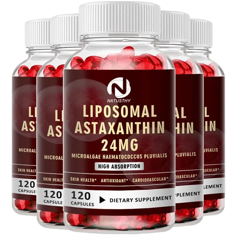 Liposomal Astaxanthin Capsules 24mg for Brain Heart Vitality Skin Joint Eye Immune Health