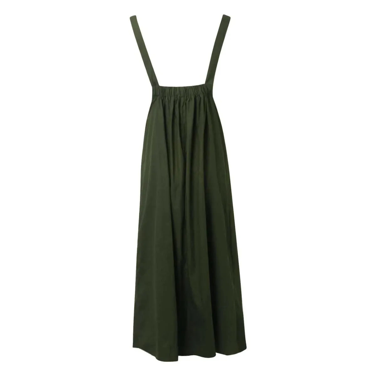 Women Fashion Suspender Dress With Long Straps Large Pockets And Over The Knee Pocket Straps Midi Dresses For Women Robe Femme