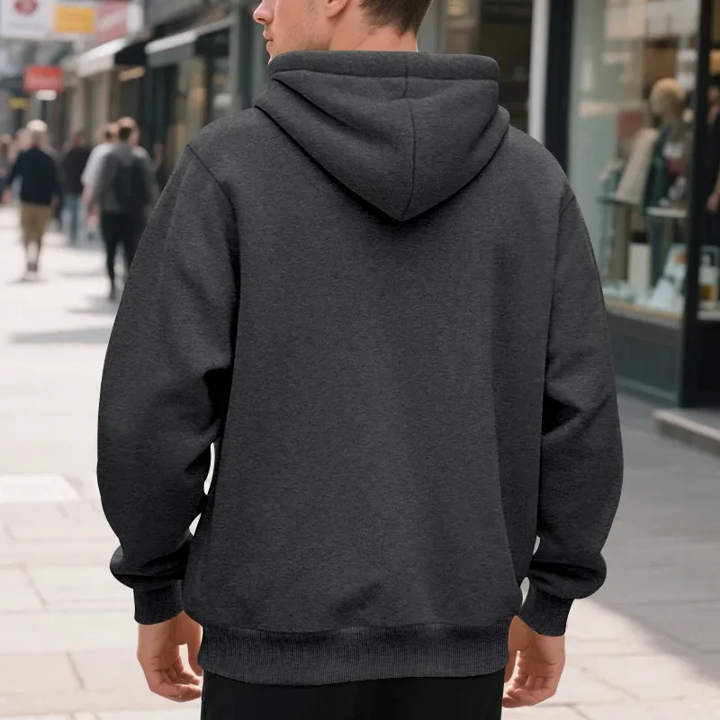 New 2026 Men's Autumn Casual Solid Long Sleeve Zipper Hooded Sweatshirt Coat Male Fashion Outdoors Sportswear Hoodies Jackets