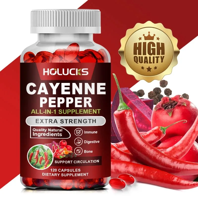 Ang Cayenne Pepper Capsules na may Vitamin D3 K2 Blood Circulation ay Nagtataguyod ng Digestion Boost Metabolism Support Joint Bone Health — image 2