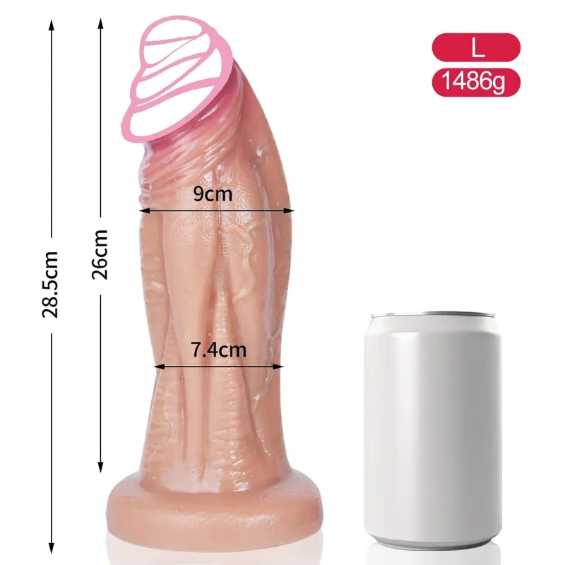 Velké měkké dildo Super měkký silikonový velký penis s přísavkou Flexibilní sexuální hračky s bodem G Pro ženy muži Lesbičky — image 9