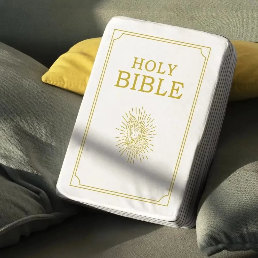 Living Room Realistic Looking Bible Pillow Sofa Cushion Plush Toy Bible Throw Pillow 33*22cm Home Decor Bible Cushion Bedroom — image 6
