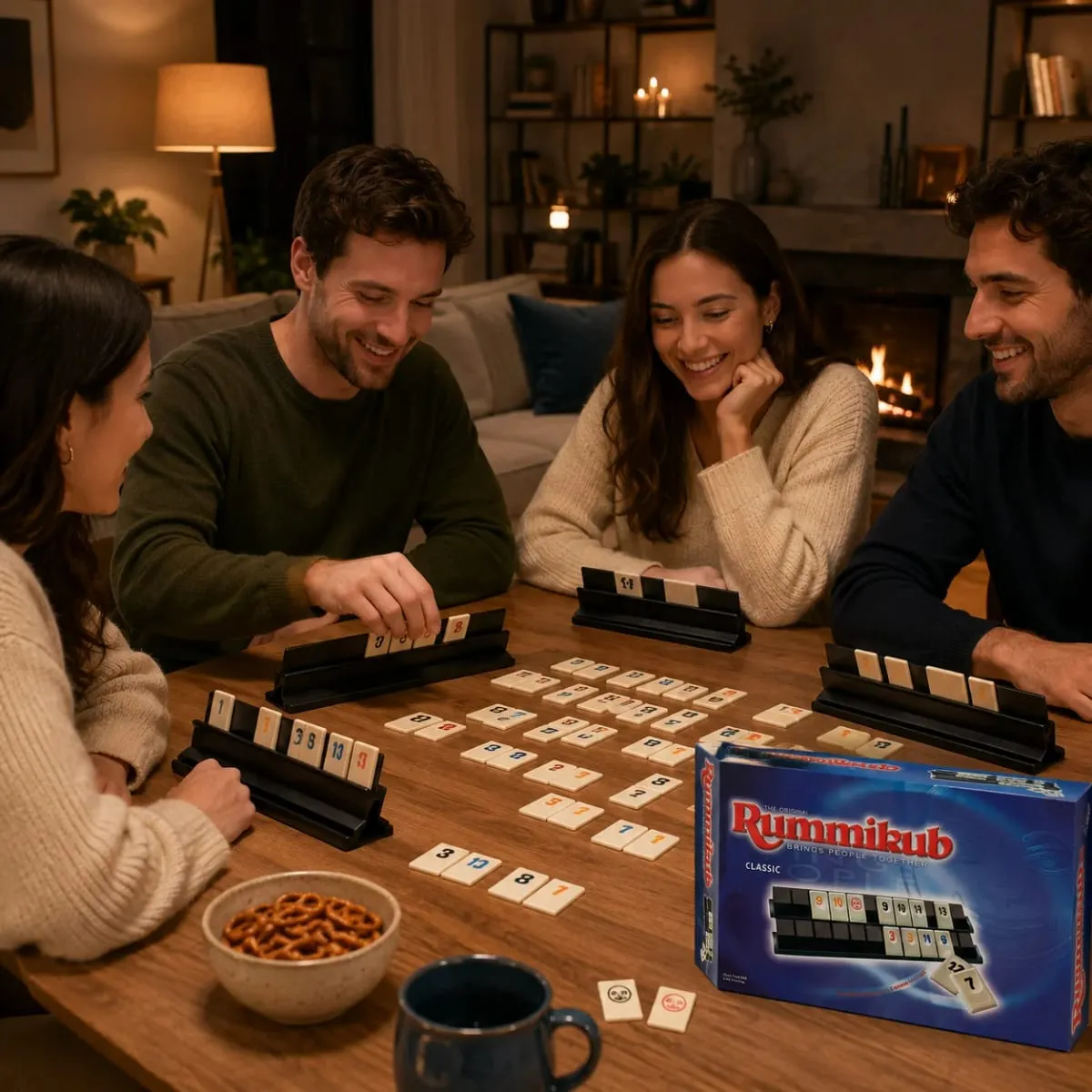 Rummikub Classic Number Tile Strategy Board Game with Black Racks Family Party Kids Adults English Version — image 6