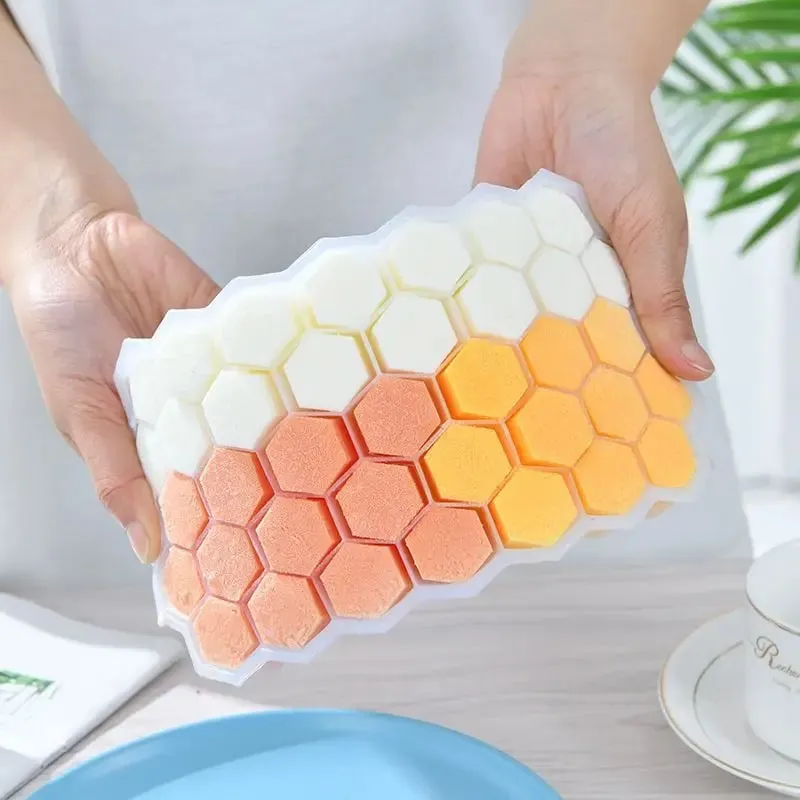 4/2/1PCS Acuan Kiub Ais Silikon 148 Kiub Dulang Ais Berkapasiti Besar Pembuat Ais Gred Makanan Bebas BPA Pembuat Ais Boleh Digunakan Semula dengan Penutup