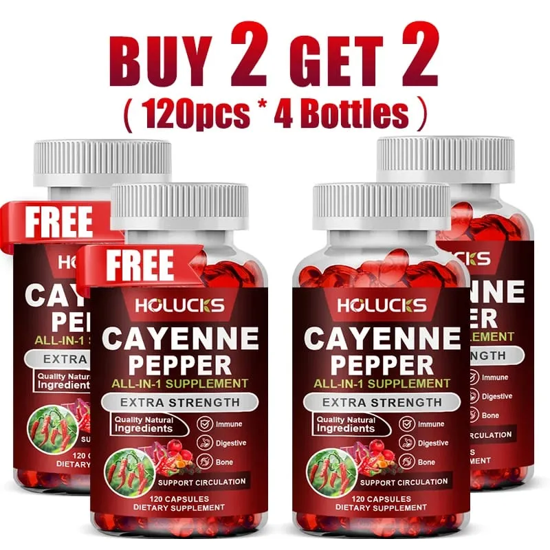 Advanced Cayenne Pepper Capsules with Vitamin D3 & K2 Support Circulation Immune Health & Digestive Comfort