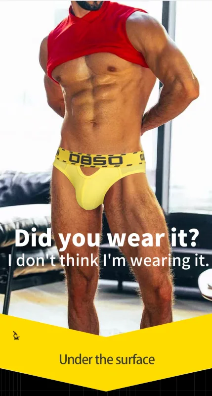 1/3Pcs Cotton Men Underwear Sexy Breathable Bikini Panties Underpants Large Crotch Pouch Mens Briefs with Front and Back Cutouts — image 3