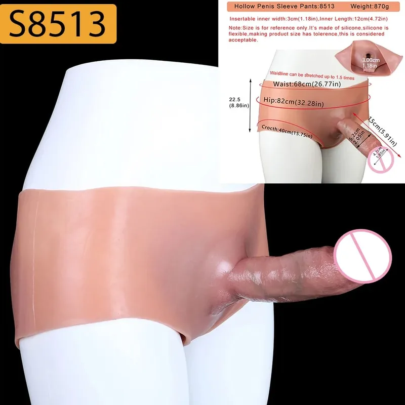 Strap-On Lifelike κάλυμμα πέους насадка на член Large Hollow DildoPants Intimate ενήλικα σεξ παιχνίδι για σεξ ζευγάρια