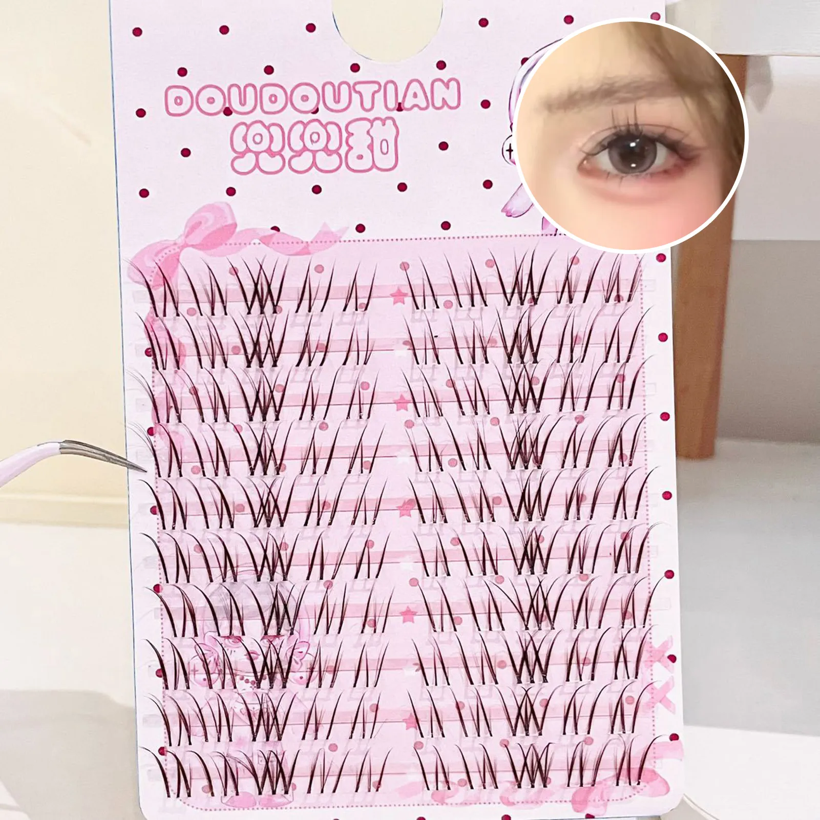 3/10 Rows Sweet Brown False Eyelashes Natural Whispy Fluffy Air Manga Korean Style Fake Eyelash Extensions Perfect Eye Makeup — image 5