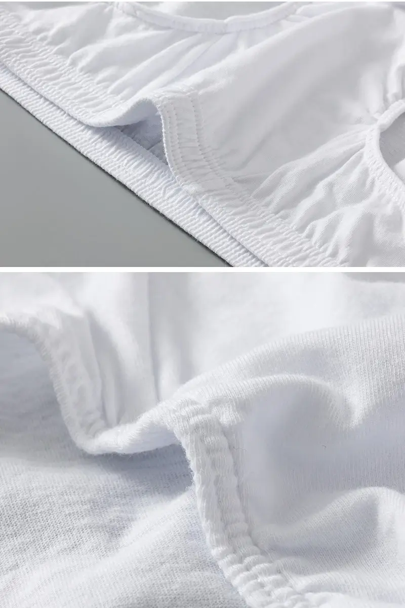 Men's Underwear Pure White Cotton Triangle Briefs Simple Comfort Breathable Underpants — image 3