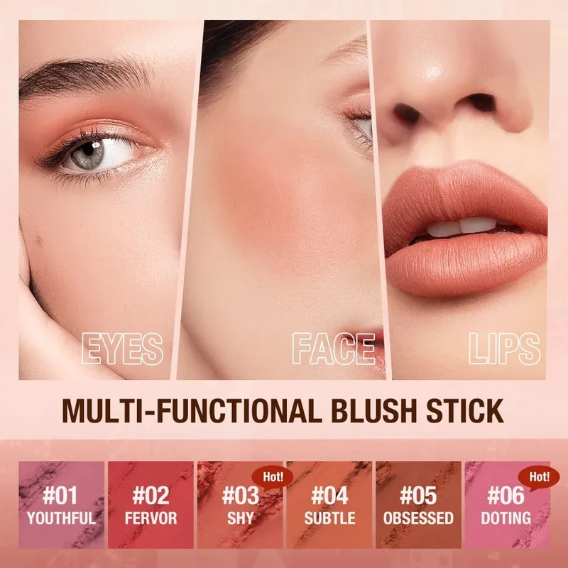 O.TWO.O 6pcs Makeup Kit 2 in 1 Lipstick Eyebrow Pencil Black Eyeliner 4d Fiber Mascara Full Professional Makeup Set — image 3