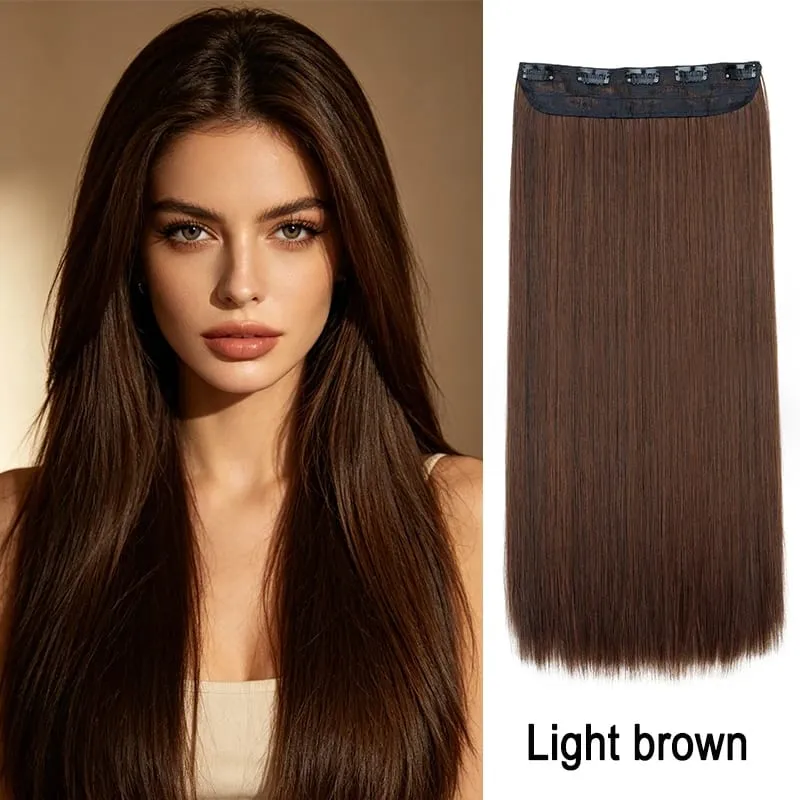 24Inch Synthetic Long Straight Thick One Piece Hair Extension Heat Resistant Fake Hair for Women Daily Use