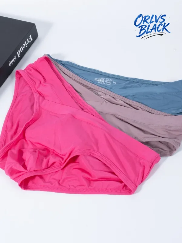 3PCS Cross Front Waist Design Mens Briefs Ultra Soft Breathable Stretch Slim Fit Daily Fashion Underpants AD330