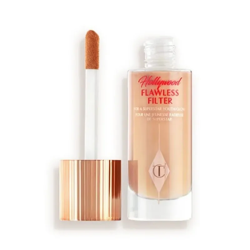 Charlotte Tilbury Hollywood Flawless Liquid Highlighter hidrata a paleta da pele acetinado-fosco Shimmer Metallic Acabamentos Maquiagem