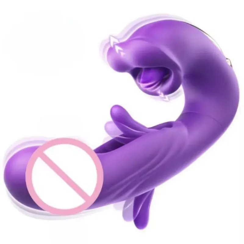 3In1 Thrusting Vibrator Female Tongue Licking Dildo Clitoris Stimultor Finger Flapping Vagin Massager Adult Sex Toys for Women — image 8