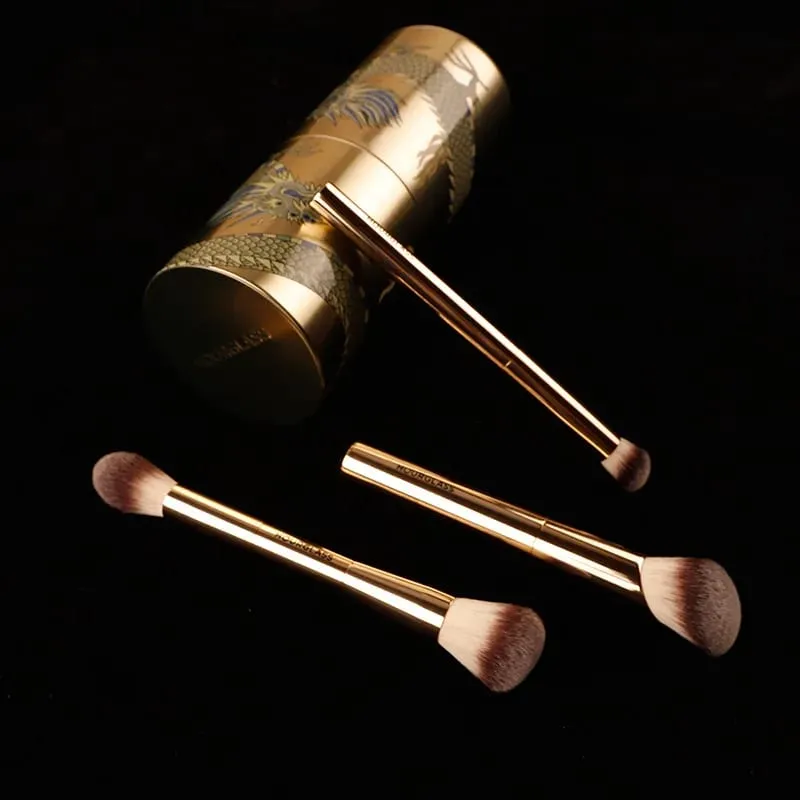 3pcs/set Hourglass Makeup brushes Powder Foundation Blush Concealer Make up brush with Dragon cosmetic bucket Storage box — image 3