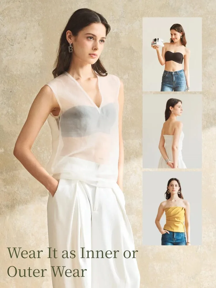 Summer Strapless Bra Set for Women Sexy Wireless Seamless Push Up Invisible Bras Tube Tops Female Underwear MX266+N194 — image 1
