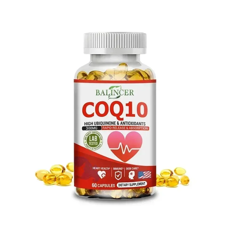 CoQ10 měkké gely - doplněk koenzymu Q10 (ubichinon) Vysoce vstřebatelný antioxidant podporuje zdraví srdce a produkci energie