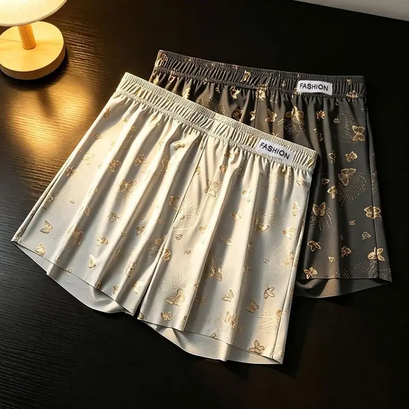 4-Piece Butterfly Print Men's Personalized Aro Pants, Loose And Breathable Casual Underwear, Men's Fashionable Boxer Shorts — image 2