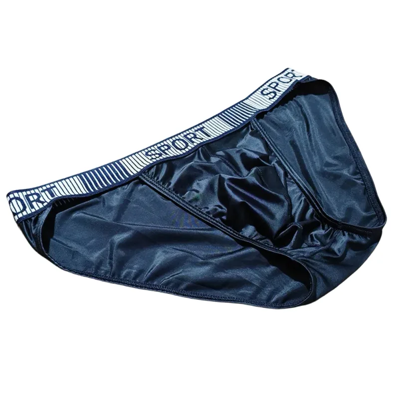 Cuecas masculinas com forquilha alta, cintura média, elástica, respirável, cueca convexa em u, roupa íntima masculina de seda gelada, shorts sedosos