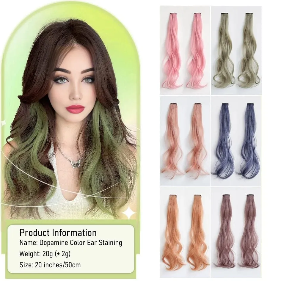 Parrucca sintetica per capelli ricci colorati da 2 pezzi/set da 50 cm, onda d'acqua, parrucca rosa/blu/viola per Halloween/Natale