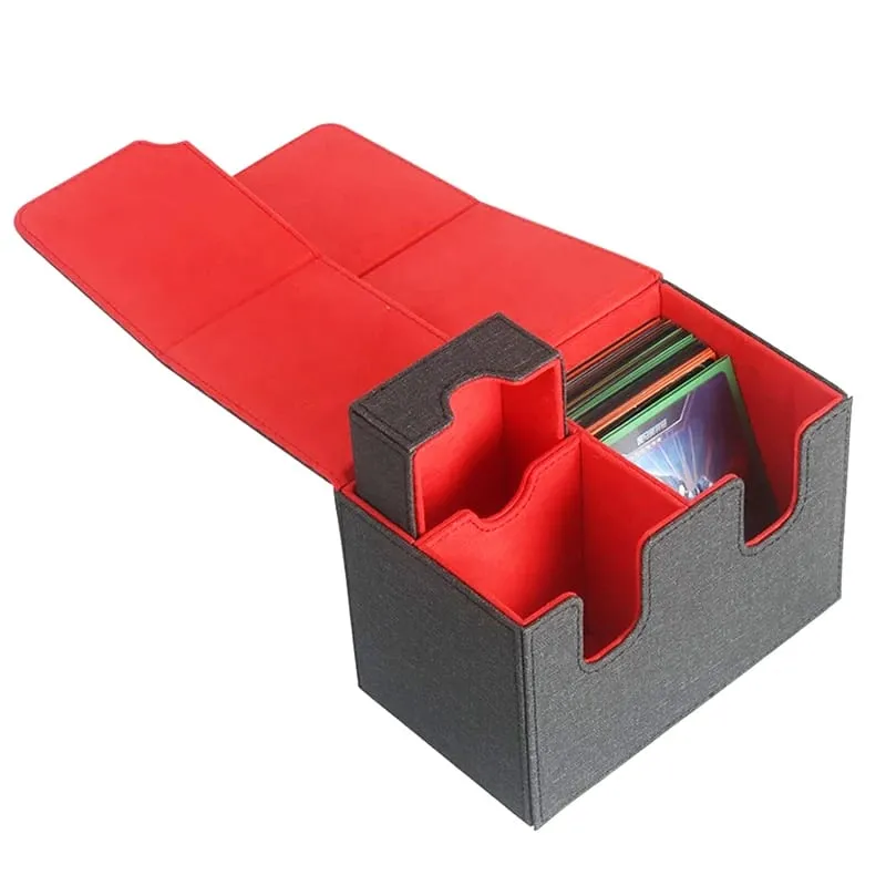 Card Storage Box Card Box Big Case Mezzanine Storage Box Top Side Installation Toys Games Collection Card for Trading