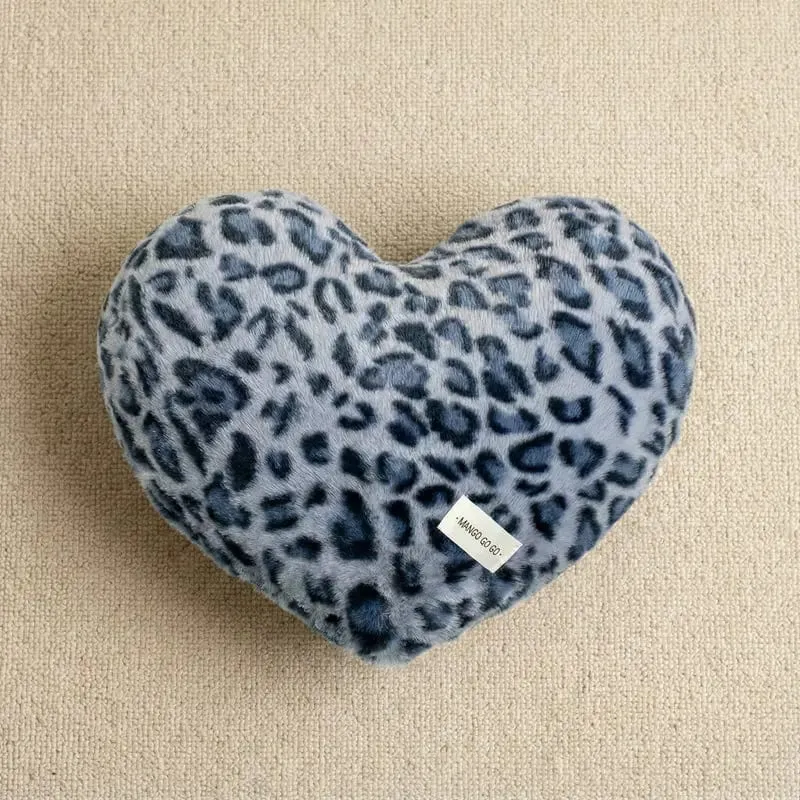 40x35cm Leopard Print Pillow Love Heart Soft Stuffed Plush Warm Sofa Cushion Romantic Valentine's Day Gifts Home Decor For 2026