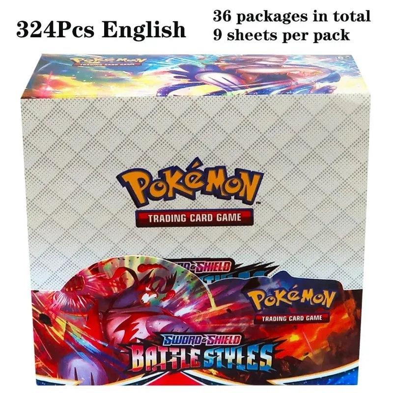 324Pcs Pokemon TCG: Sword & Shield Tempest Bonds Booster Box Trading Card Game Pokemon Card Kids Toys Board Game