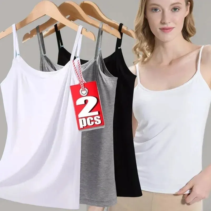 Women Sexy Milk Silk Tops Spaghetti Strap Tops Solid Color Strap Slim Vest Female Basic Tanks Bra Underwear Summer Base Shirt — image 4