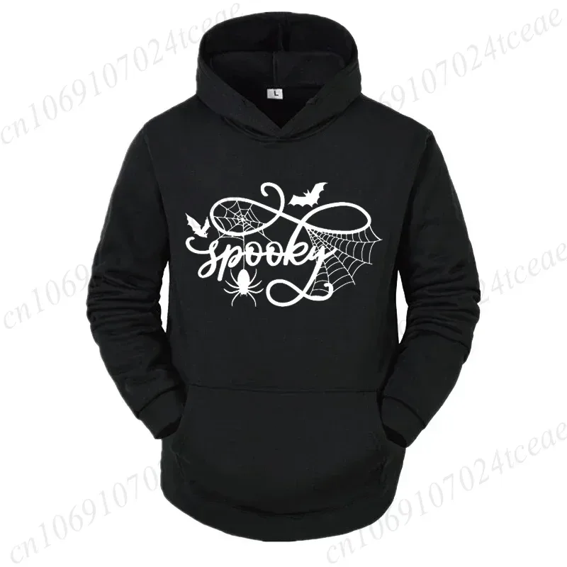 Halloween Shirt Spooky Season Spider Web Graphic Top Autumn Winter Hoodies Sweatshirts Long Sleeve Tracksuits Fleece Hoody Gift — image 1