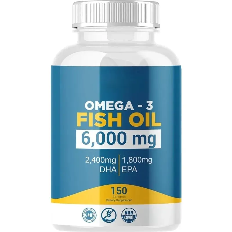 Omega-3-Fischöl-Kapseln, hochwirksames EPA-DHA-Tagesergänzungsmittel für Erwachsene, unterstützt die Immungesundheit der Gelenke, 150 Kapseln, gentechnikfrei