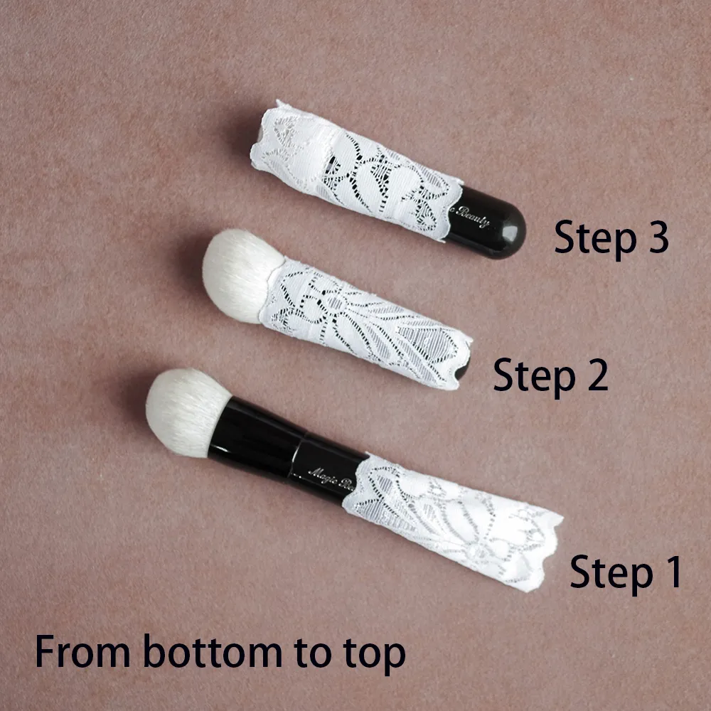 Handmade Makeup Brush Protective Sleeve 10pcs Resilient Lace Make Up Brush Netting Guard Make Up Brushes Protective Sleeve