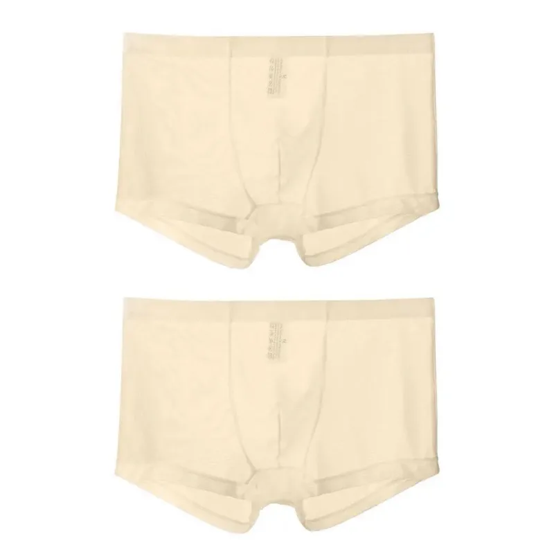 Boxer trasparenti da uomo vedono attraverso le mutande maschili sexy mesh a vita bassa seta ghiacciata sottile raffreddamento mutandine da uomo intimo da uomo — image 22