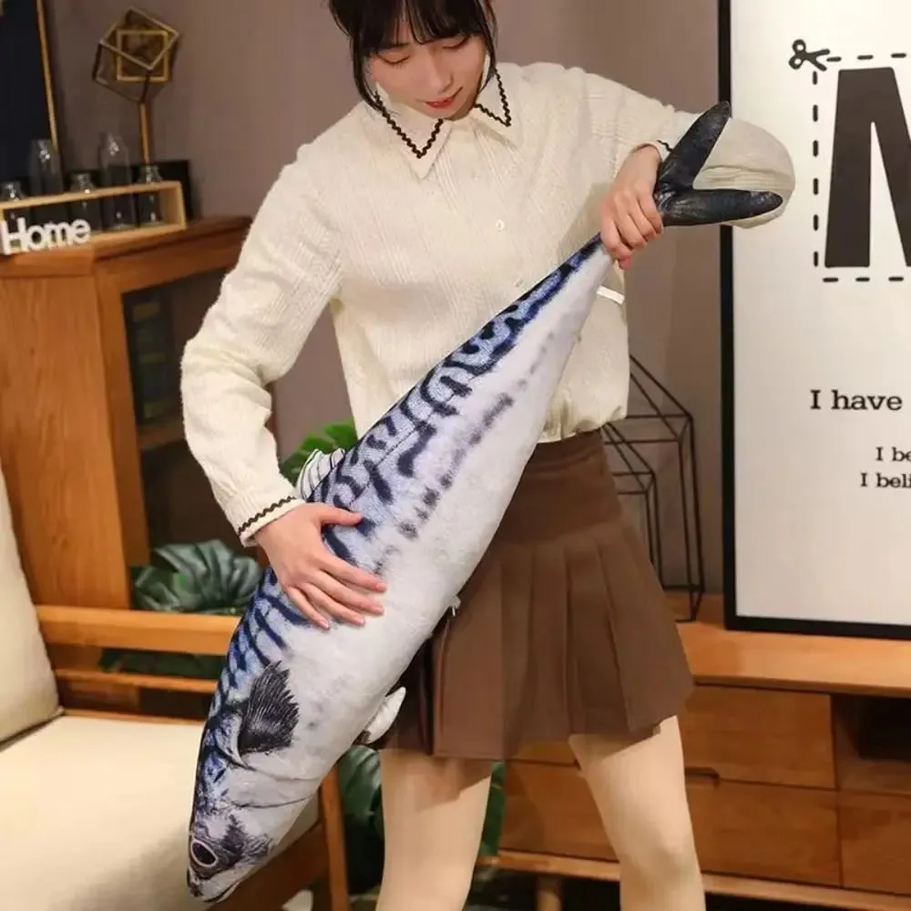 Sofa Cushion PP Cotton Simulation Sea Fish Soft Stuffed Sea Fish Stuffed Bream Salmon Fish Sleeping Pillow Bedroom — image 6