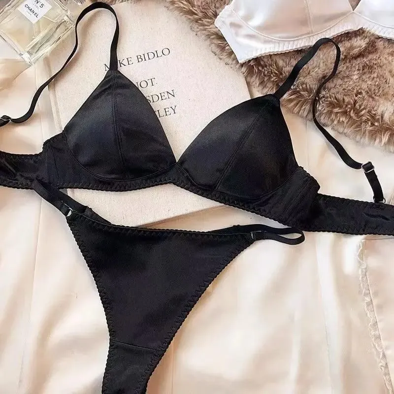 2026 New French Ultra Thin Women Lingerie Set Satin Lace Splicing Comfort Bras Leopard Print Temptation Bra Thong Sets Underwear — image 5