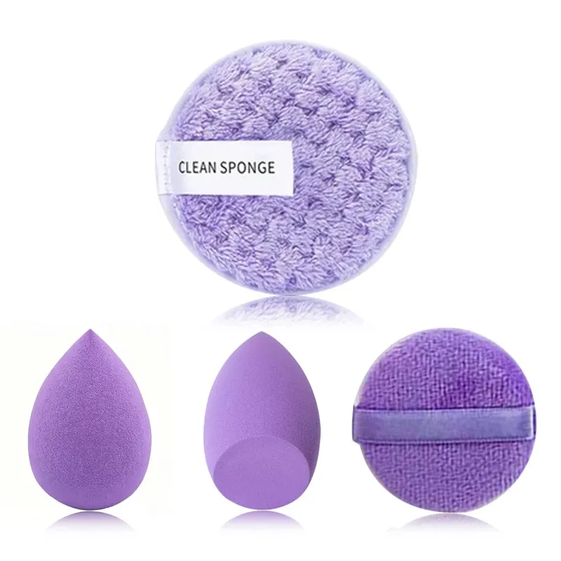 Makeup Brushes and Sponges Set Purple Makeup Puff Beauty Egg Headband Wristband Remover Kit Makeup Tool Gift 20-28pcs