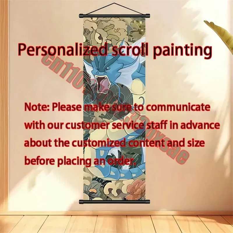 Printed Pokemon Poster Anime Wall Artwork Gengar Pictures Charizard Painting Canvas Pikachu Hanging Scrolls Home Room Decor