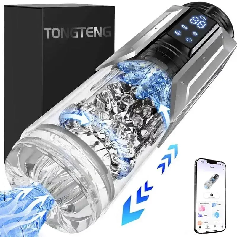 Automatic Male Masturbator Stroker with 7 Thrusting Rotating Licking Adult Pocket Pussy Mens Sex Toy Blowjob Sex Machine