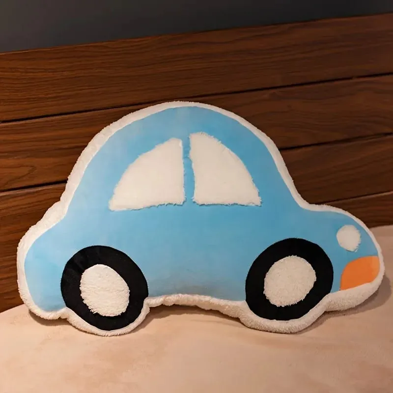 Plush Pillow Cartoon Car Soft Decorative Cushion Home And Car Vehicle Stuffed Toy Comfort Cushion For Children Kids Daily Using