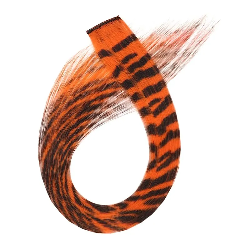 18 inch synthetic feather colored hair extensions with color integrated hair clips and wigs suitable for women's party outfits — image 12