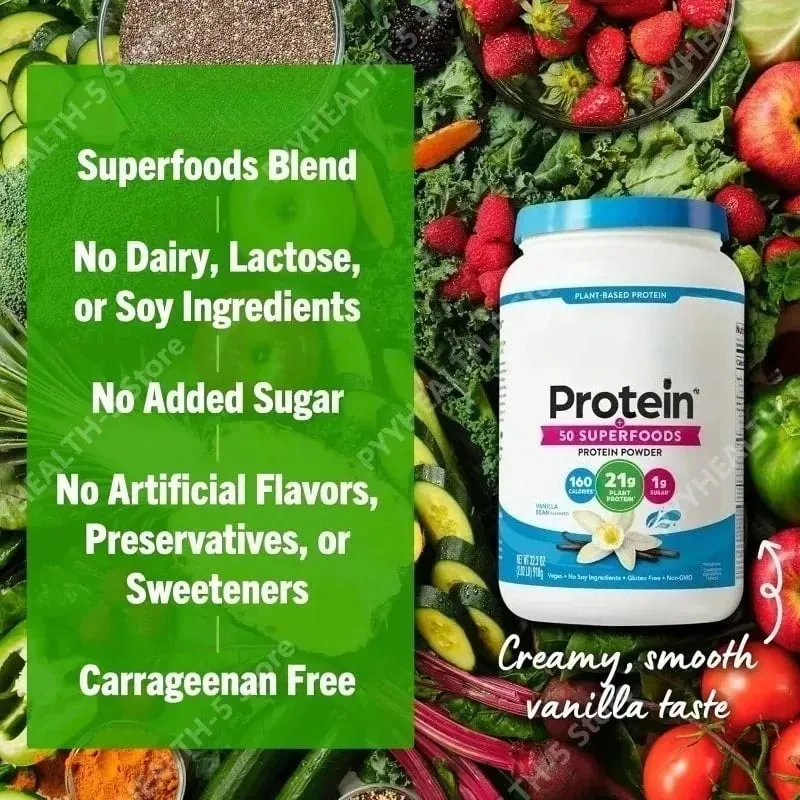 Vegan Protein Powder 21g Φυτική Πρωτεΐνη 8g Πρεβιοτικές Ίνες Χωρίς Υποστήριξη Λακτόζης Καθημερινή Διατροφική Υγεία 2,02 Lb