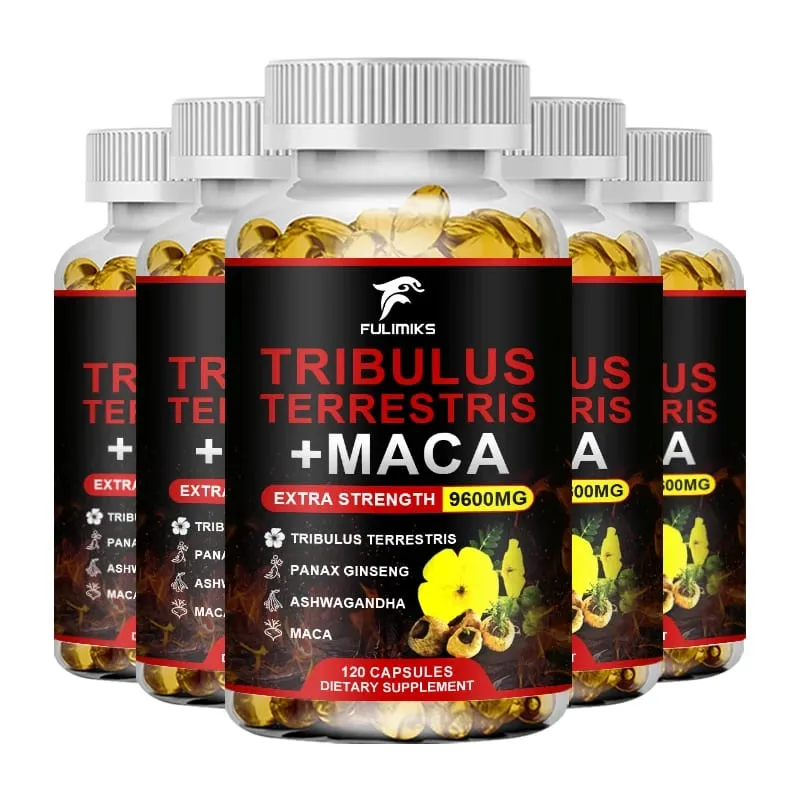Tribulus Terrestris + Maca Capsules 9600MG with Ginseng & Ashwagandha Supports Energy Stamina & Muscle Performance