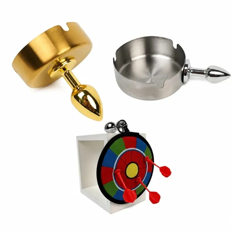 Anal Plug Kits Metal Ashtray Anal Plug Dice Anal Plug Dartboard Anal Plug Adult Sex Toys for Anal Exploration Women BDSM Sex Toy — image 1