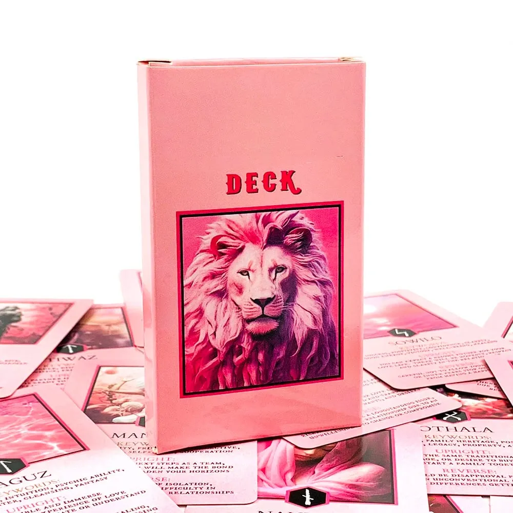 Carte oracoli rosa per guida alle relazioni e divinazione - Significati delle rune Futhark anziani perfette per collezionisti e regali — image 3